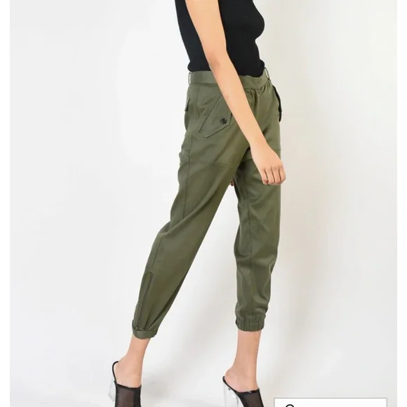 NILI LOTAN ARMY GREEN CARGO TAPERED PANTS - Picture 3 of 6
